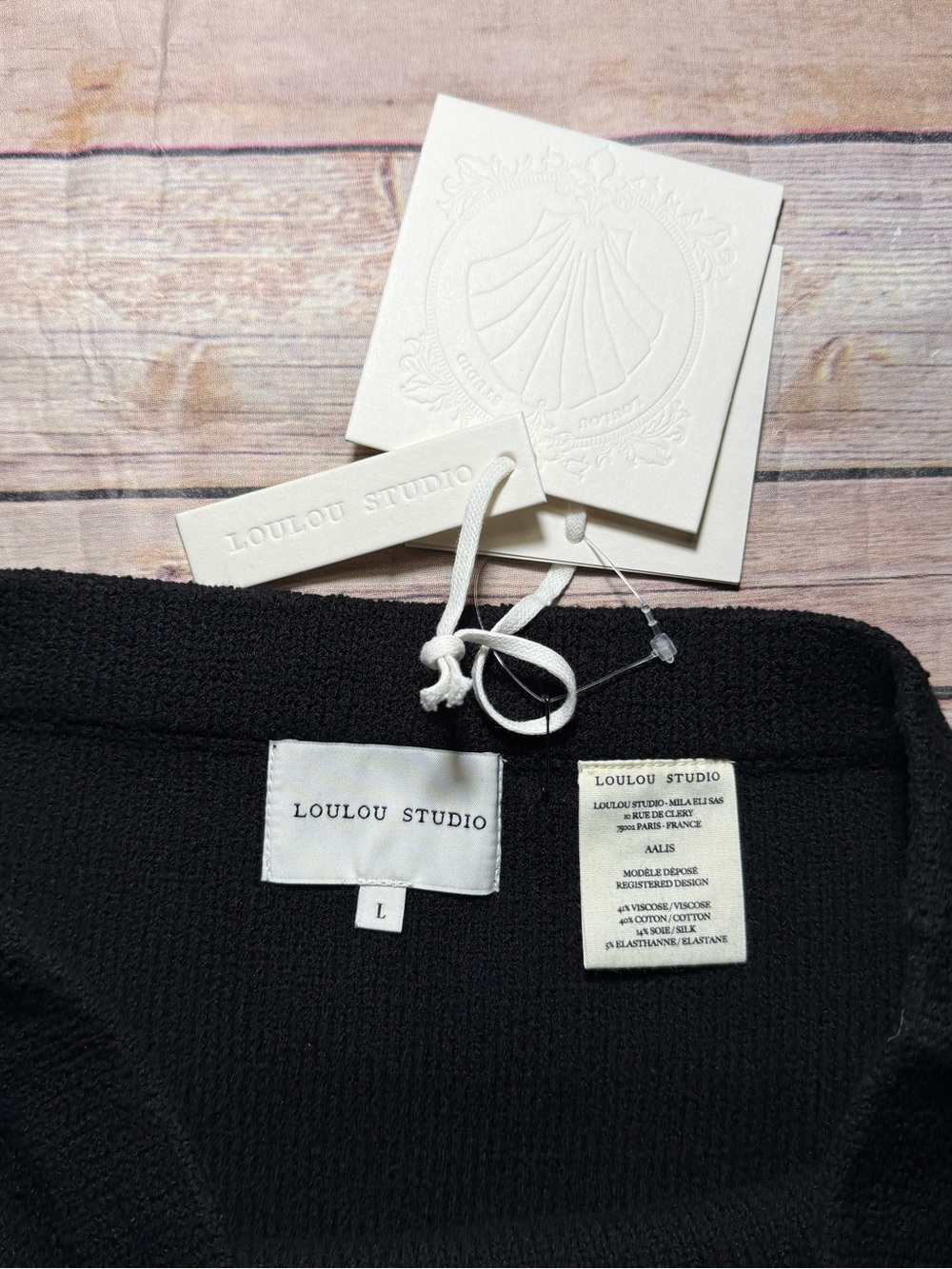 Loulou de Saison Aalis Cotton-Blend Rib-Knit Midi-Skirt size L NWT - Picture 5 of 14
